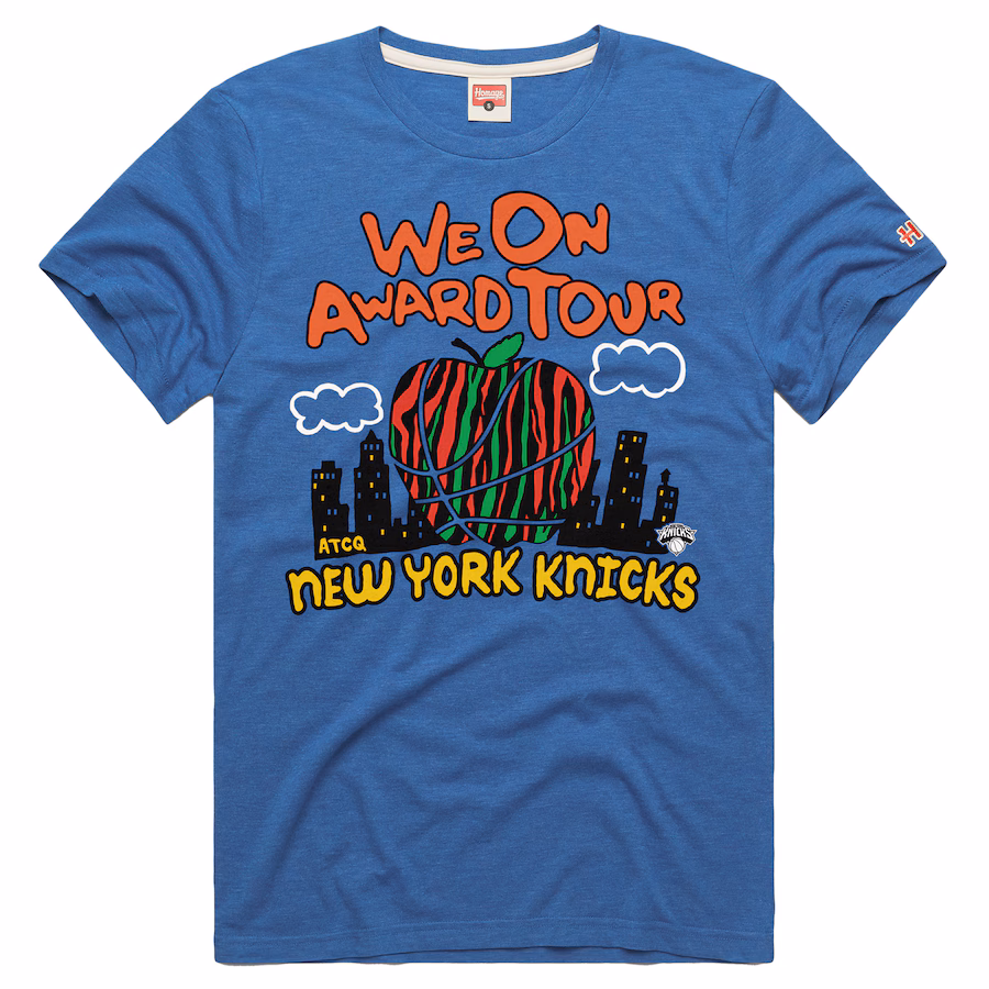 Men's New York Knicks Royal A Tribe Called Quest x NBA We On Award Tour T-Shirt - Puhuasuan