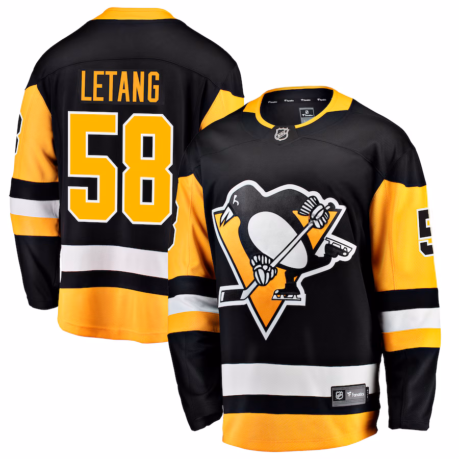 Men's Pittsburgh Penguins Kris Letang Fanatics Black Home Breakaway Jersey - Puhuasuan