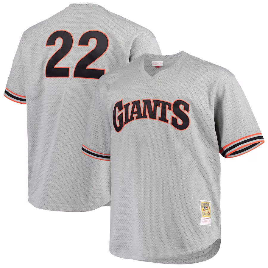 Men's San Francisco Giants Will Clark Mitchell & Ness Gray Big & Tall Cooperstown Collection Mesh Batting Practice Jersey - Puhuasuan