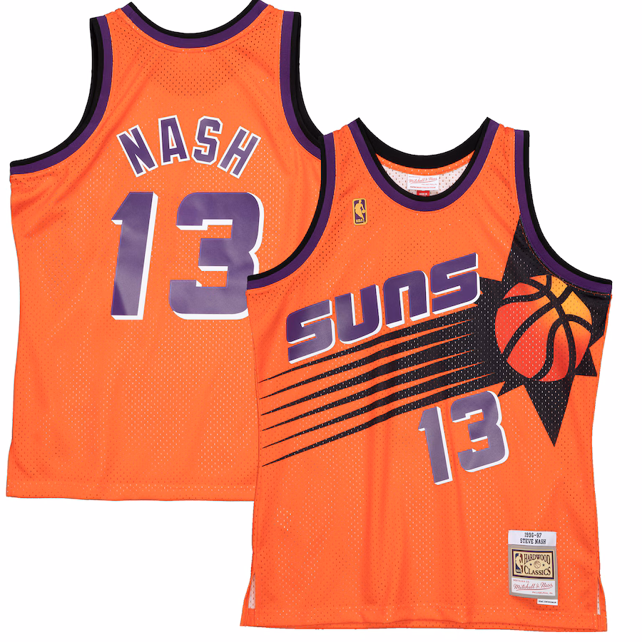 Men's Phoenix Suns Steve Nash Mitchell & Ness Orange 1996-97 Hardwood Classics Reload 2.0 Swingman Jersey - Puhuasuan