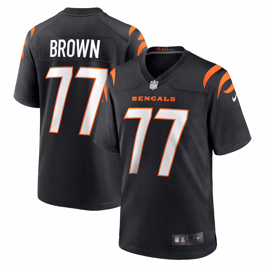 Men's Cincinnati Bengals Trent Brown Nike  Black Game Jersey - Puhuasuan