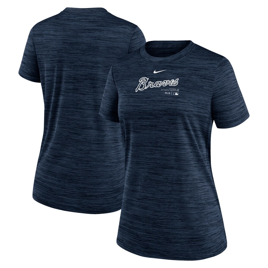 Women's Atlanta Braves Nike Navy Authentic Collection Velocity Performance T-Shirt - Puhuasuan