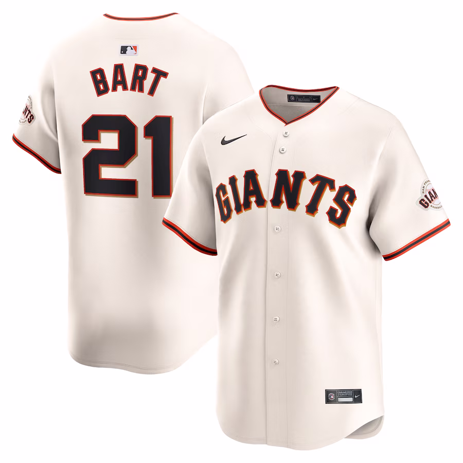 Men's San Francisco Giants Joey Bart Nike Cream Home Limited Player Jersey - Puhuasuan