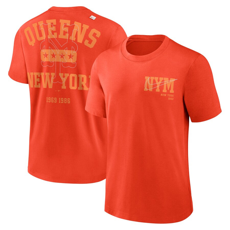 Men's New York Mets Nike Orange Statement Game Over T-Shirt - Puhuasuan