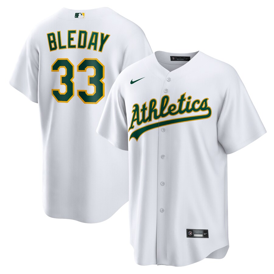 Men's Oakland Athletics JJ Bleday Nike White Home Replica Jersey - Puhuasuan