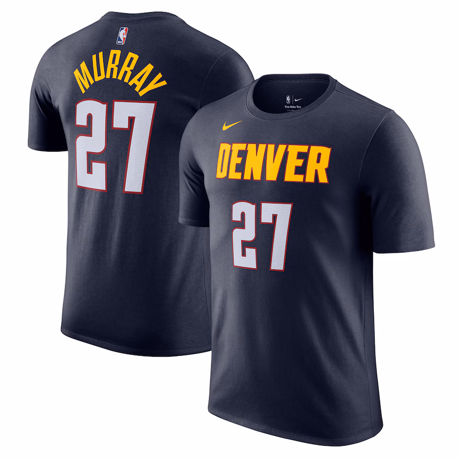 Men's Denver Nuggets Jamal Murray Nike Navy Icon Edition Name & Number T-Shirt - Puhuasuan