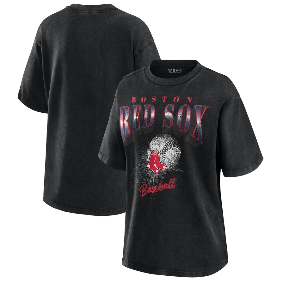 Women's Boston Red Sox WEAR by Erin Andrews Charcoal Boyfriend T-Shirt - Puhuasuan
