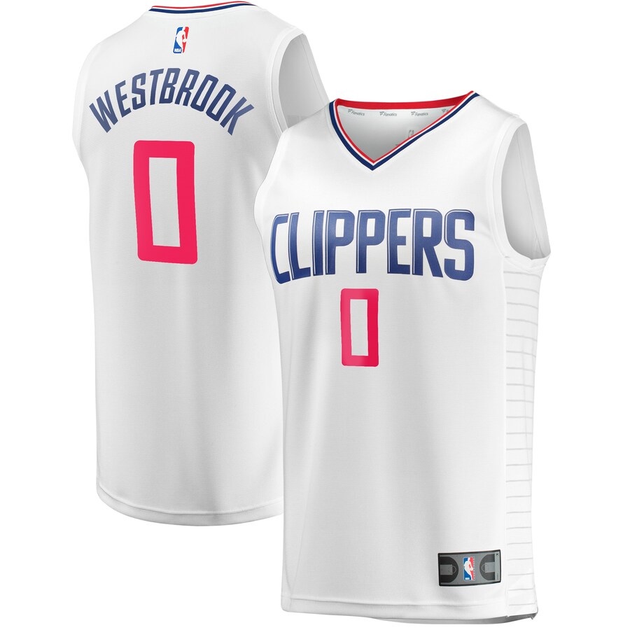 Men's LA Clippers Russell Westbrook Fanatics White Fast Break Player Jersey - Association Edition - Puhuasuan
