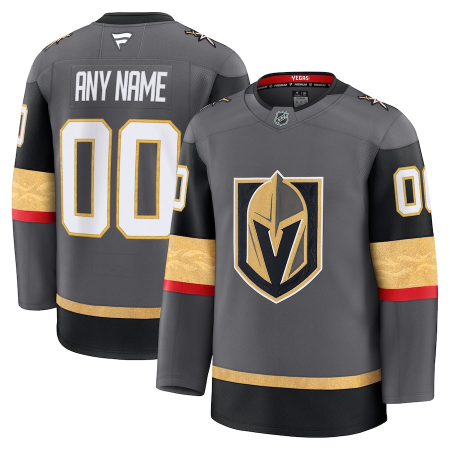 Men's Vegas Golden Knights Fanatics Gray Alternate Premium Custom Jersey - Puhuasuan