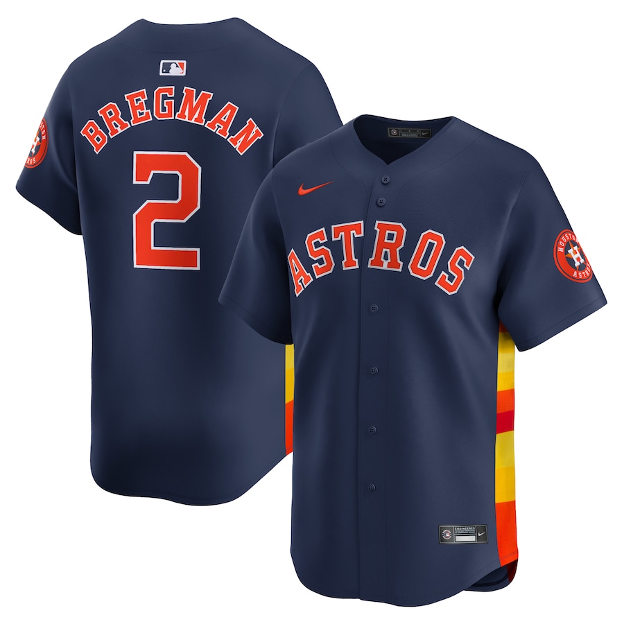 Men's Houston Astros Alex Bregman Nike Navy Alternate Limited Player Jersey - Puhuasuan