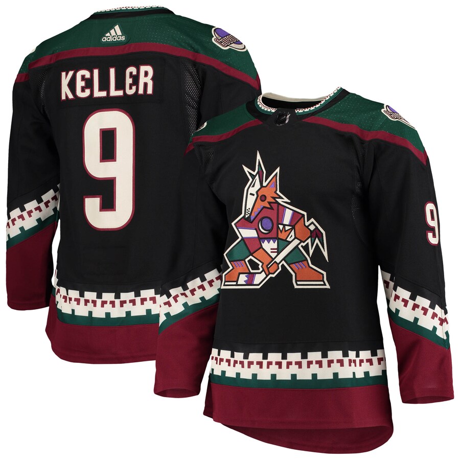 Men's Arizona Coyotes Clayton Keller adidas Black Home Primegreen Authentic Pro Player Jersey - Puhuasuan