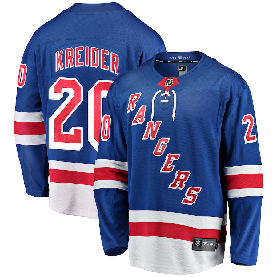 Men's New York Rangers Chris Kreider Fanatics Blue Home Breakaway Player Jersey - Puhuasuan