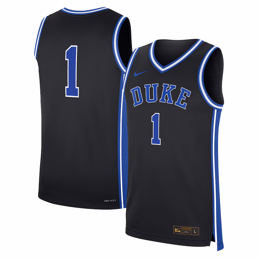 Men's Nike #1 Black Duke Blue Devils Alternate Replica Jersey - Puhuasuan