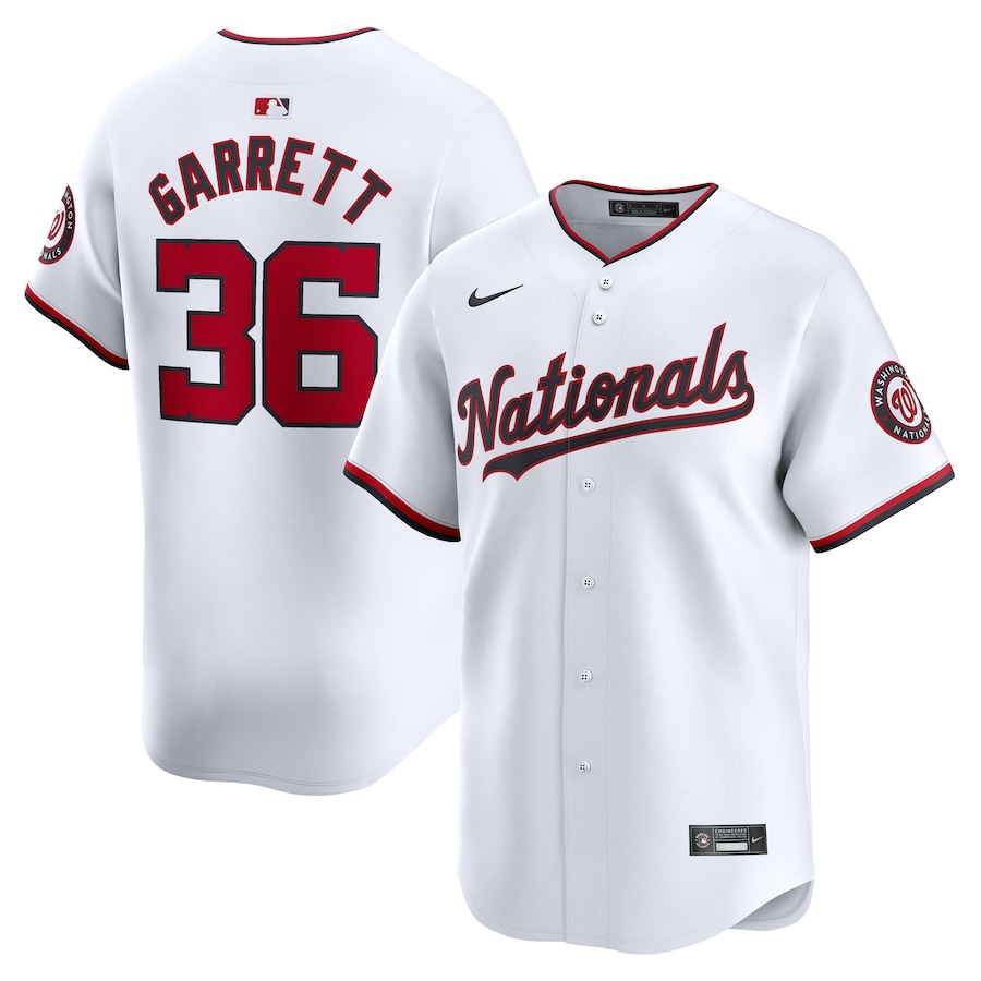 Men's Washington Nationals Stone Garrett Nike White Home Limited Player Jersey - Puhuasuan