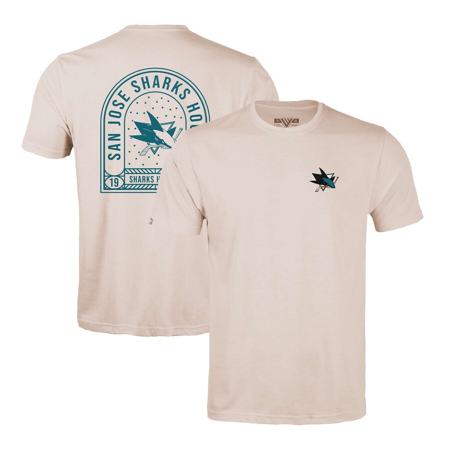 Men's San Jose Sharks Levelwear Khaki Richmond Stained Glass T-Shirt - Puhuasuan