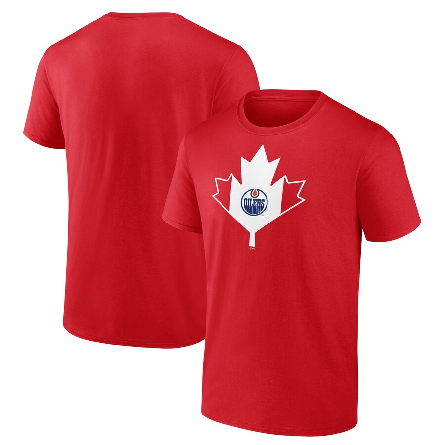 Men's Edmonton Oilers Red Canada Day T-Shirt - Puhuasuan
