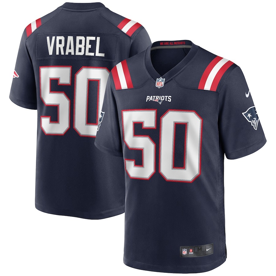 Men's New England Patriots Mike Vrabel Nike Navy Game Retired Player Jersey - Puhuasuan