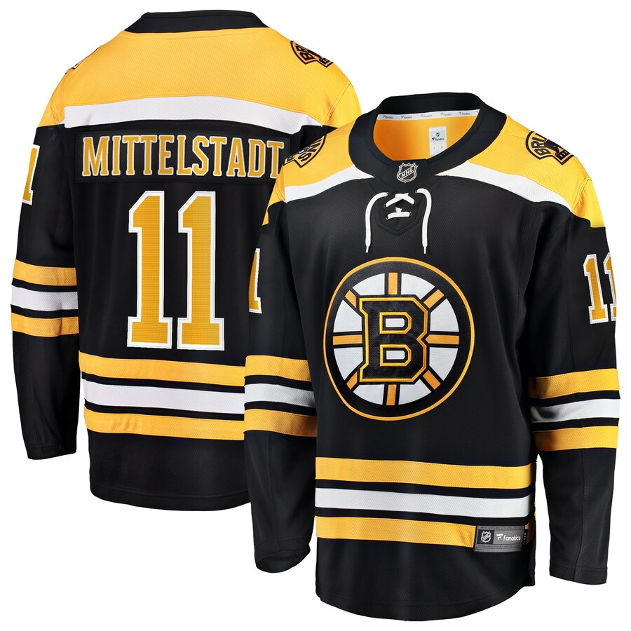 Men's Boston Bruins Casey Mittelstadt Fanatics Black Home Breakaway Jersey - Puhuasuan