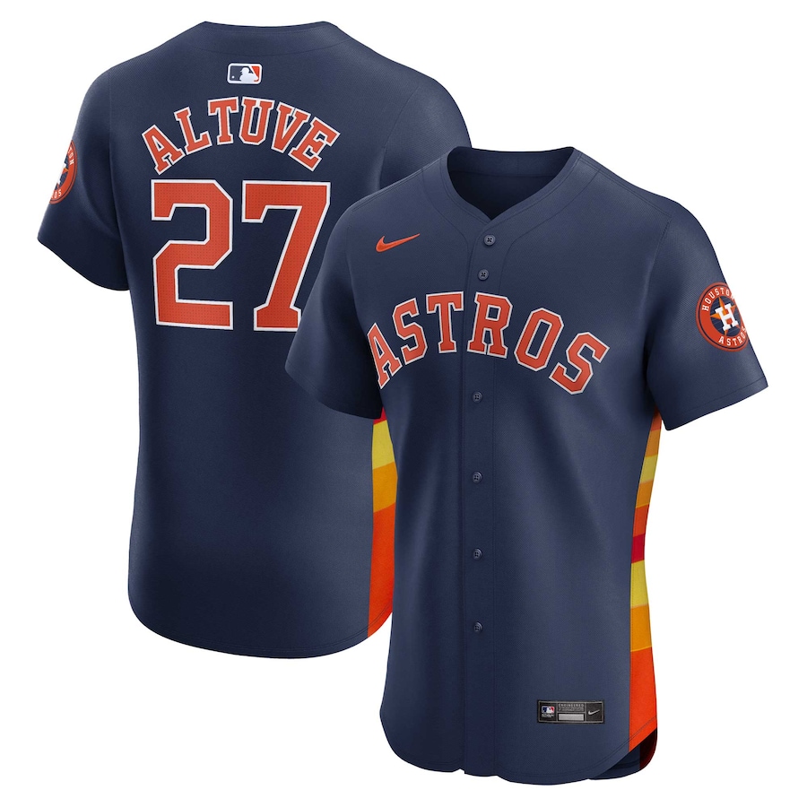Men's Houston Astros Jose Altuve Nike Navy Alternate Elite Player Jersey - Puhuasuan