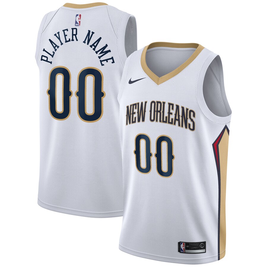 Men's New Orleans Pelicans Nike White 2020/21 Swingman Custom Jersey - Association Edition - Puhuasuan