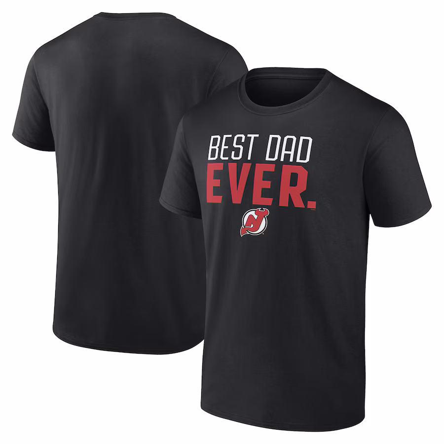 Men's New Jersey Devils Black Best Dad Ever T-Shirt - Puhuasuan