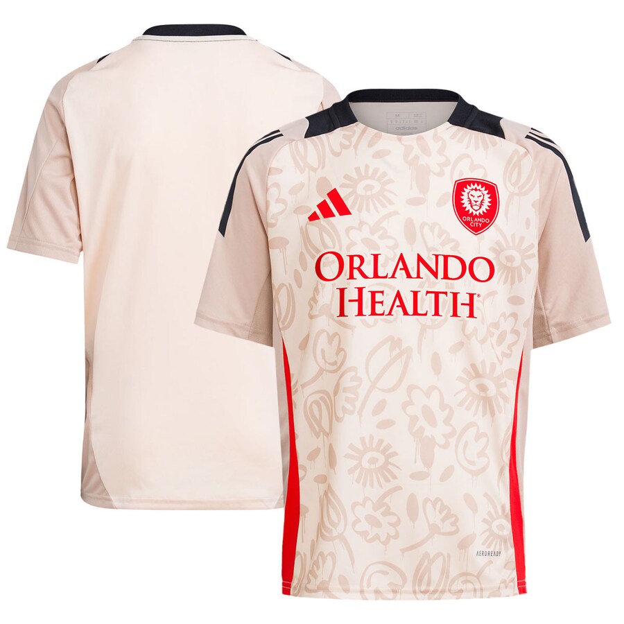 Youth Orlando City SC adidas Brown 2024 One Planet Pre-Match Top - Puhuasuan