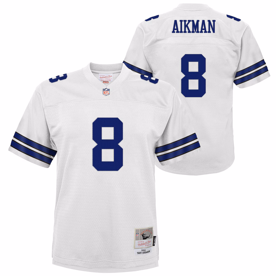 Youth Dallas Cowboys Troy Aikman Mitchell & Ness White 1992 Legacy Jersey - Puhuasuan