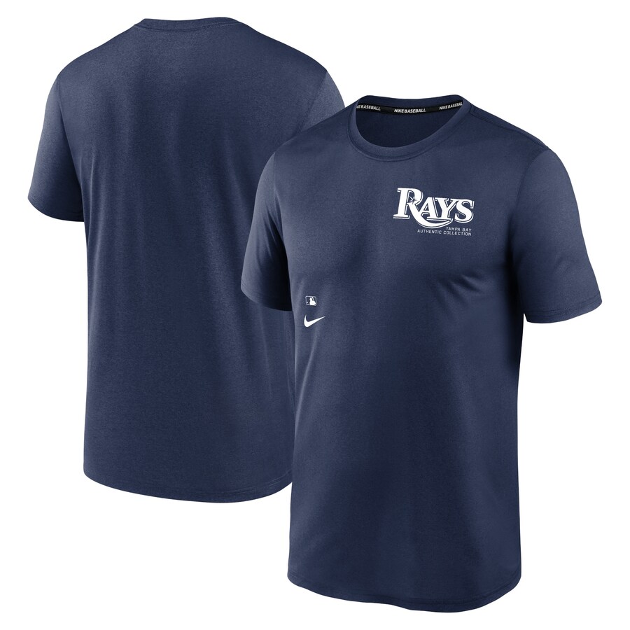 Men's Tampa Bay Rays Nike Navy Authentic Collection Early Work Tri-Blend Performance T-Shirt - Puhuasuan