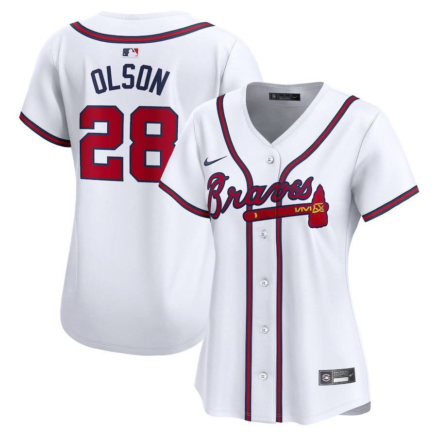 Women's Atlanta Braves Matt Olson Nike White Home Limited Player Jersey - Puhuasuan
