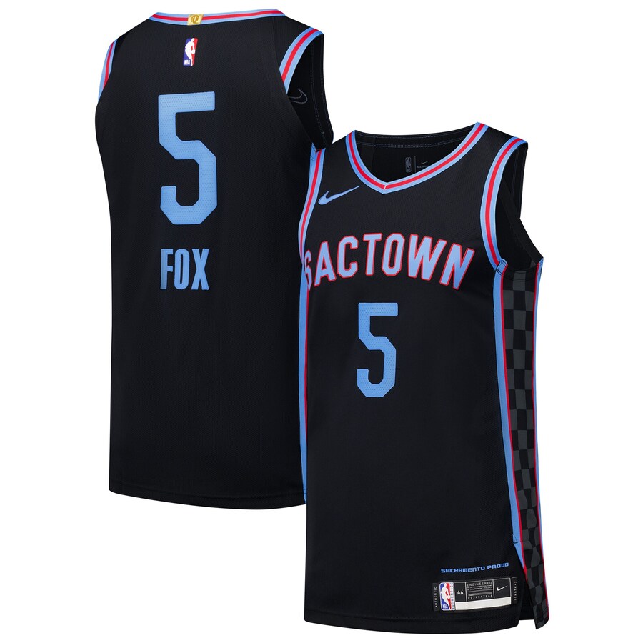 Men's Sacramento Kings De'Aaron Fox Nike Black Authentic Player Jersey - City Edition - Puhuasuan