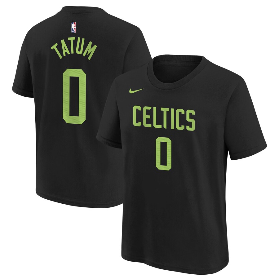 Youth Boston Celtics Jayson Tatum Nike Black 2024/25 City Edition Name & Number T-Shirt - Puhuasuan