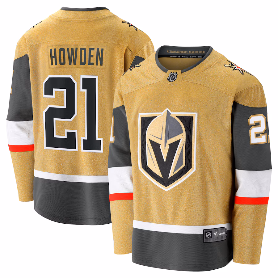Men's Vegas Golden Knights Brett Howden Fanatics Gold Home Premier Breakaway Player Jersey - Puhuasuan