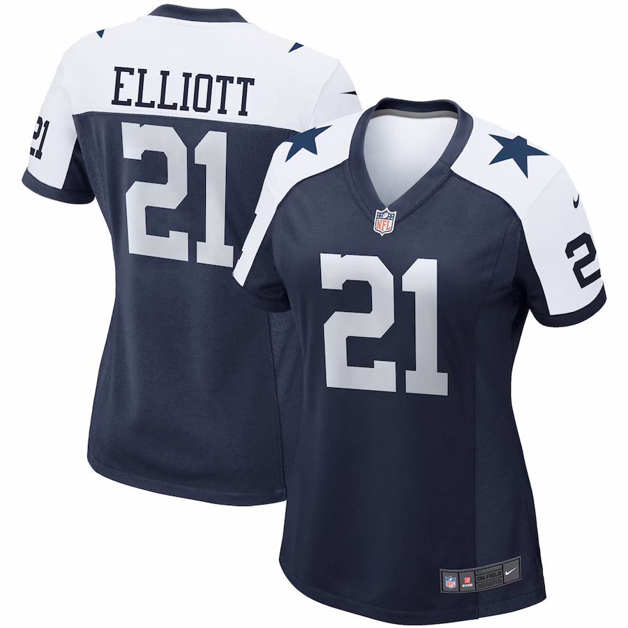 Women's Dallas Cowboys Ezekiel Elliott Nike Navy Alternate Game Team Jersey - Puhuasuan