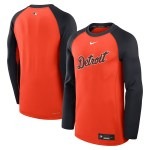 Men's Detroit Tigers Nike Orange/Navy Authentic Collection Game Time Raglan Performance Long Sleeve T-Shirt - Puhuasuan