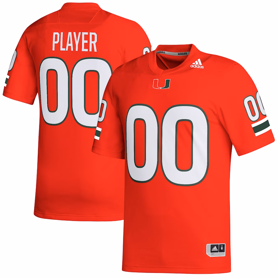 Miami Hurricanes adidas Pick-A-Player NIL Replica Football Jersey - Orange - Puhuasuan