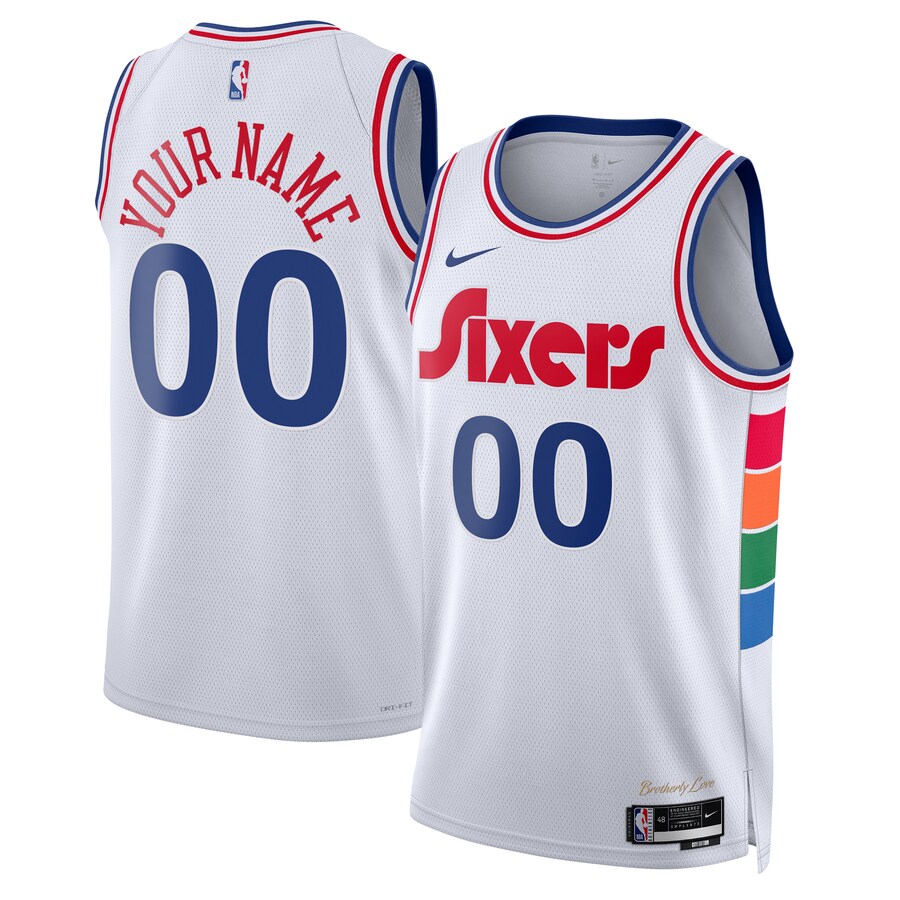 Unisex Philadelphia 76ers Nike White 2024/25 Custom Swingman Jersey - City Edition - Puhuasuan