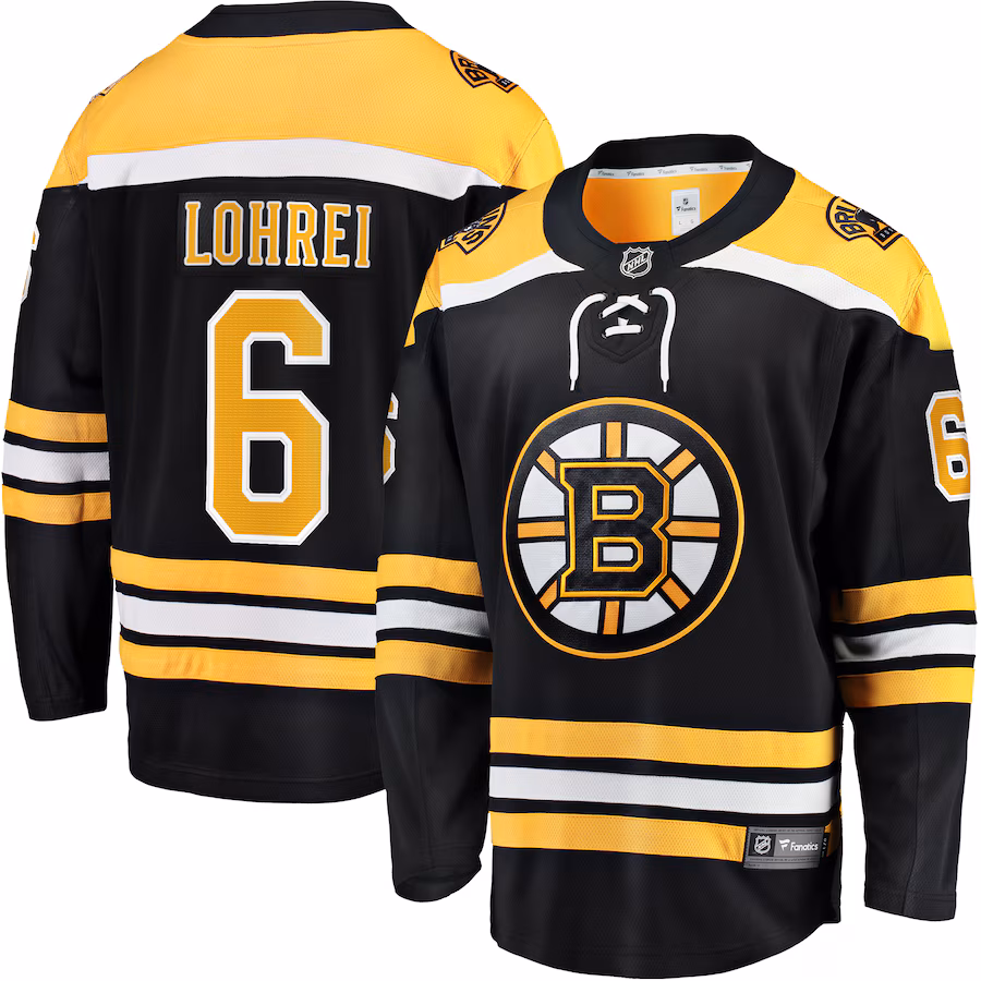 Men's Boston Bruins Mason Lohrei Fanatics Black Home Premier Breakaway Player Jersey - Puhuasuan