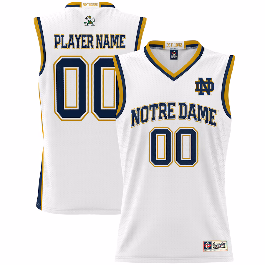 Notre Dame Fighting Irish GameDay Greats Youth NIL Pick-A-Player Lightweight Women's Basketball Jersey - White - Puhuasuan