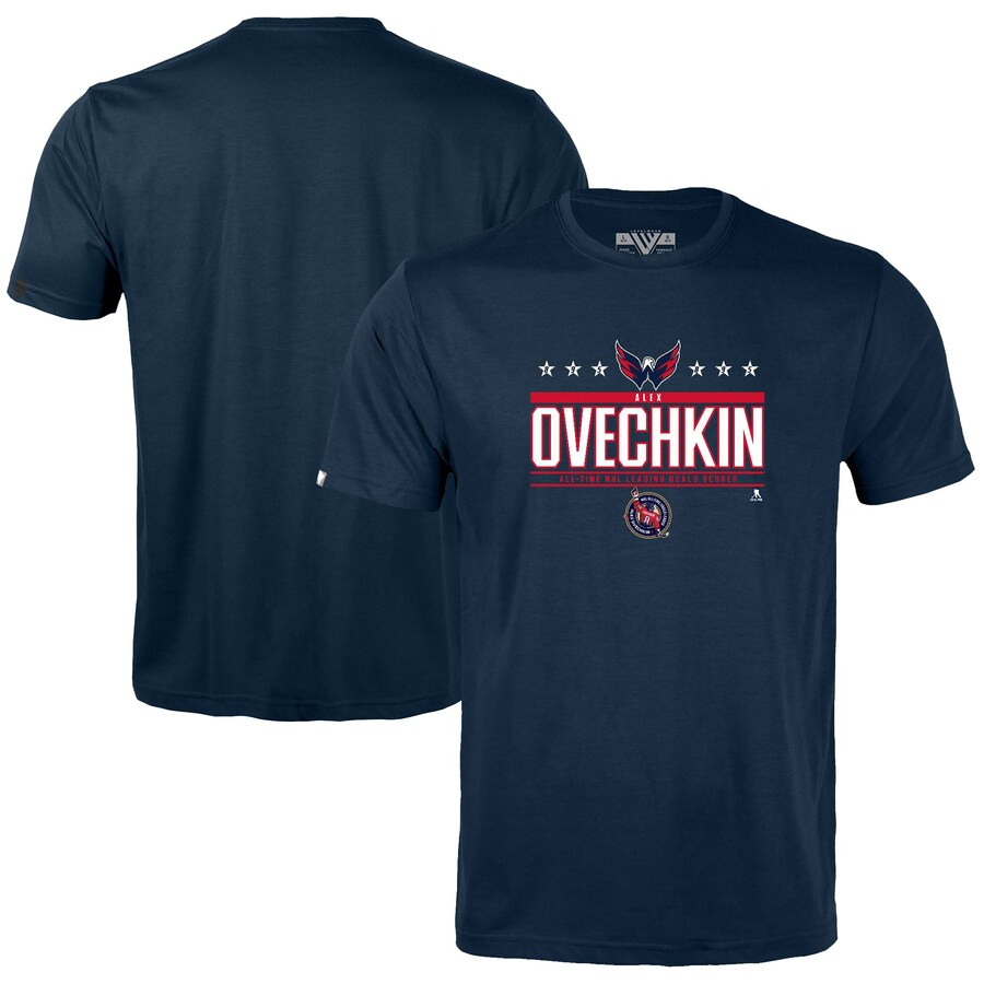Youth Washington Capitals Alexander Ovechkin Levelwear Navy NHL All-Time Leading Goal Scorer Milestone Stars Name & Number Little Richmond T-Shirt - Puhuasuan