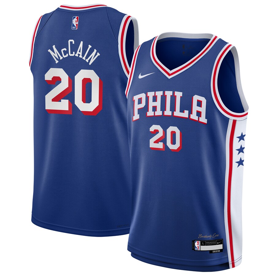 Youth Philadelphia 76ers Jared McCain Nike Royal Swingman Jersey - Icon Edition - Puhuasuan
