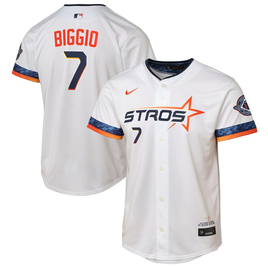 Youth Houston Astros Craig Biggio Nike White 2025 City Connect Limited Player Jersey - Puhuasuan