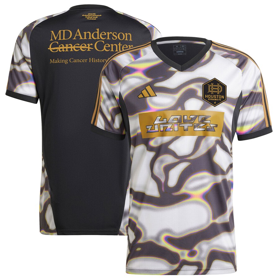 Men's Houston Dynamo FC adidas Black 2024 Pride Pre-Match Top - Puhuasuan