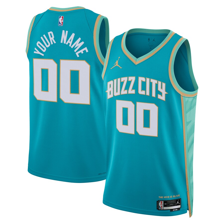 Unisex Charlotte Hornets  Jordan Brand Teal 2023/24 Custom Swingman Jersey - City Edition - Puhuasuan