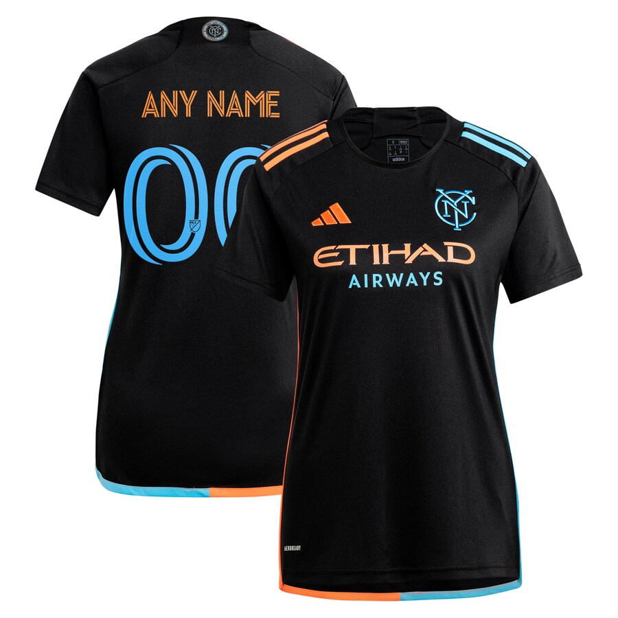 Women's New York City FC  adidas Black 2024 24/7 Kit Replica Custom Jersey - Puhuasuan