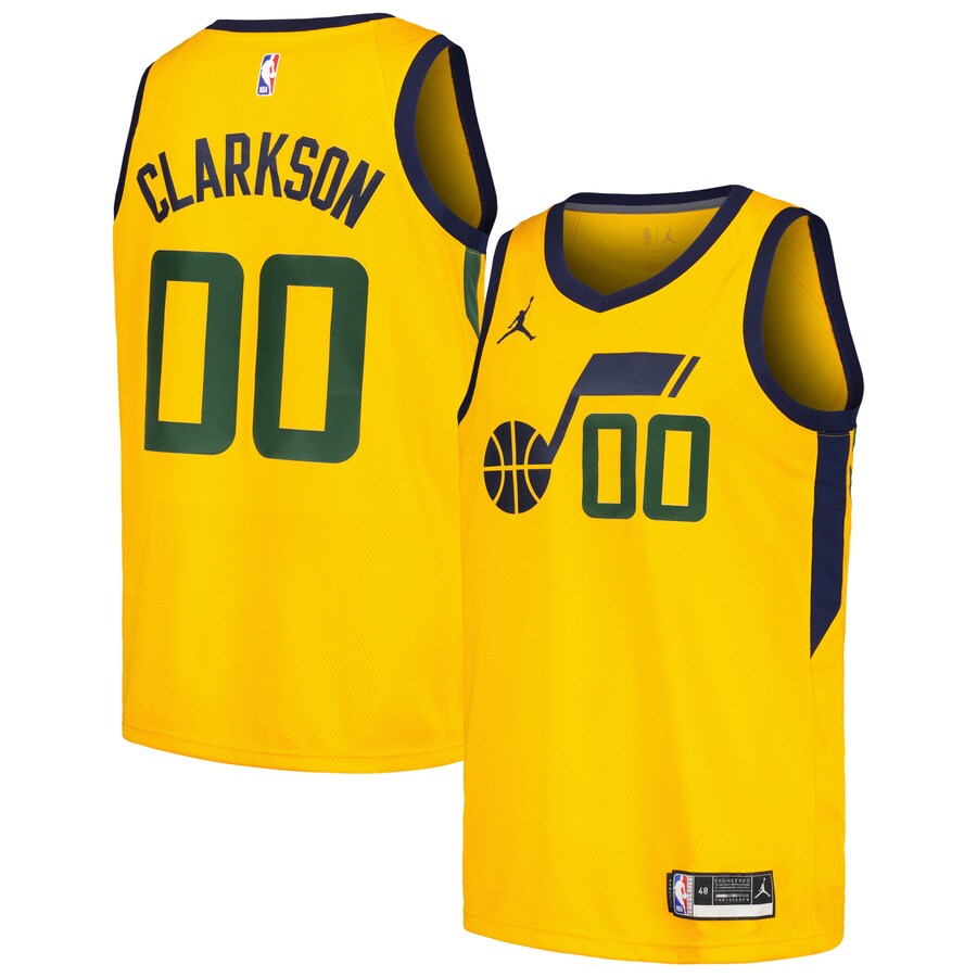 Men's Utah Jazz Jordan Clarkson Jordan Brand Yellow Swingman Player Jersey - Statement Edition - Puhuasuan