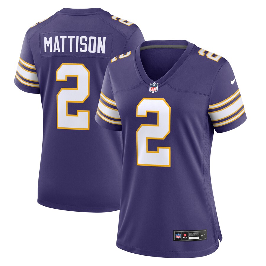 Women's Minnesota Vikings Alexander Mattison Nike Purple Classic Player Game Jersey - Puhuasuan