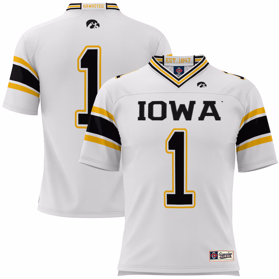 Youth GameDay Greats #1 White Iowa Hawkeyes Football Jersey - Puhuasuan