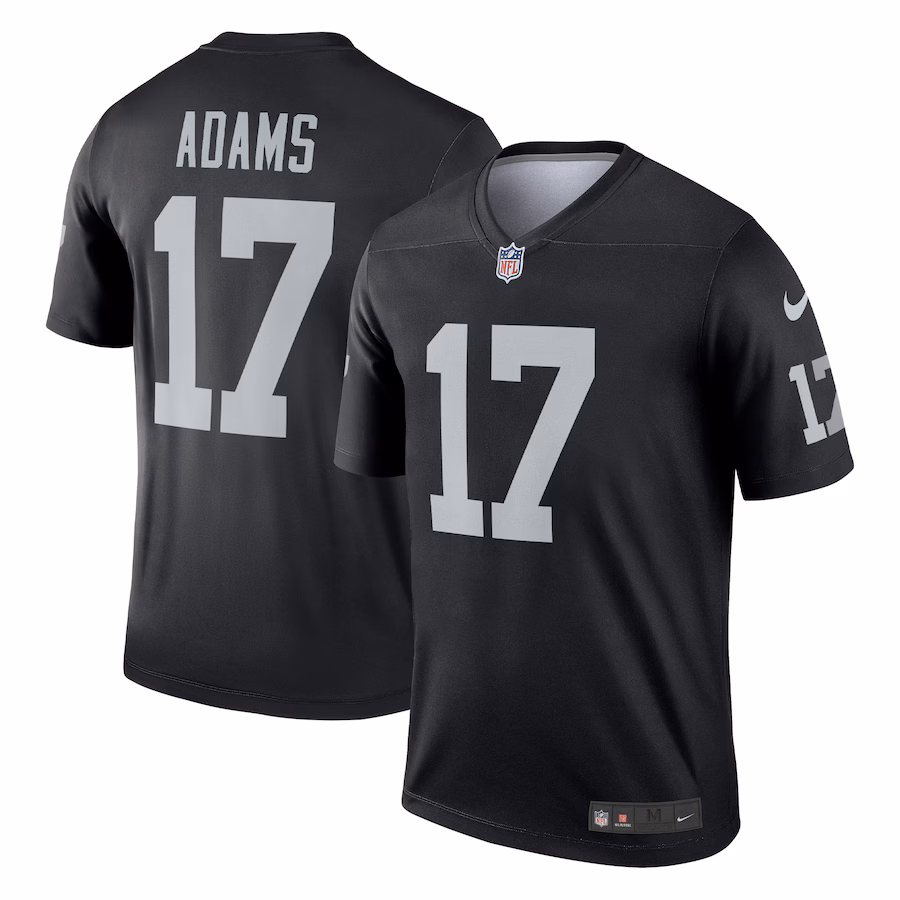Men's Las Vegas Raiders Davante Adams Nike Black Team Legend Player Performance Top - Puhuasuan