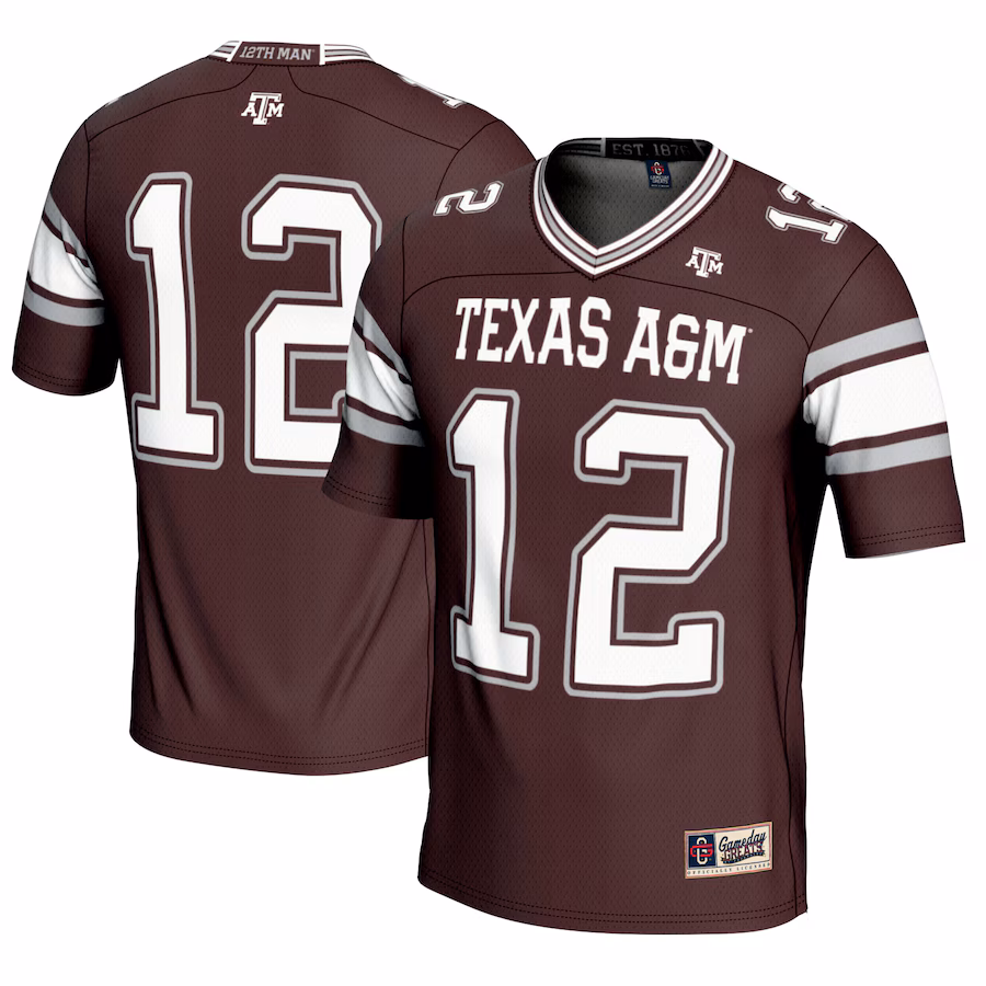 #12 Texas A&M Aggies GameDay Greats Youth Football Lightweight Fashion Jersey - Maroon - Puhuasuan