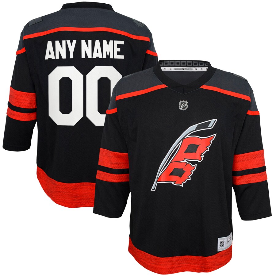 Youth Carolina Hurricanes  Black Home Replica Custom Jersey - Puhuasuan